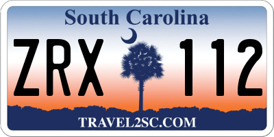 SC license plate ZRX112
