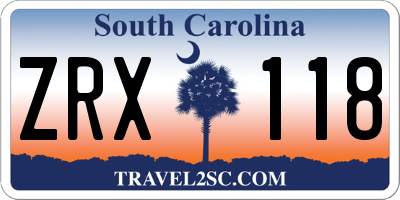 SC license plate ZRX118