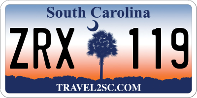 SC license plate ZRX119
