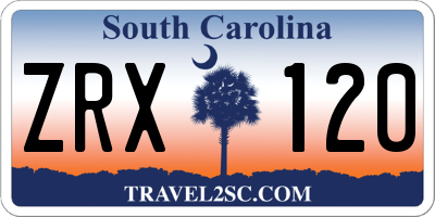 SC license plate ZRX120