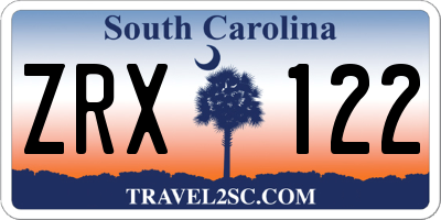 SC license plate ZRX122