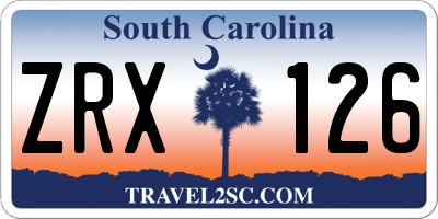 SC license plate ZRX126