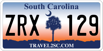 SC license plate ZRX129