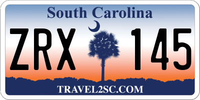 SC license plate ZRX145
