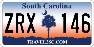 SC license plate ZRX146
