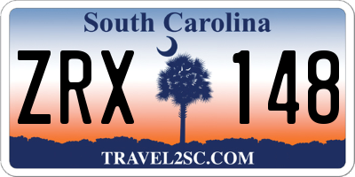SC license plate ZRX148