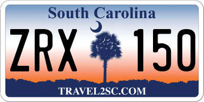 SC license plate ZRX150