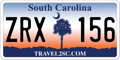 SC license plate ZRX156