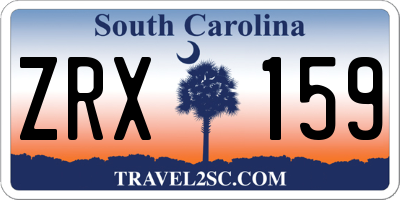 SC license plate ZRX159