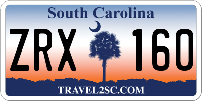 SC license plate ZRX160