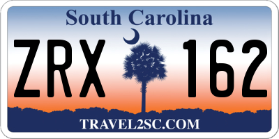 SC license plate ZRX162