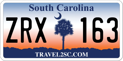 SC license plate ZRX163