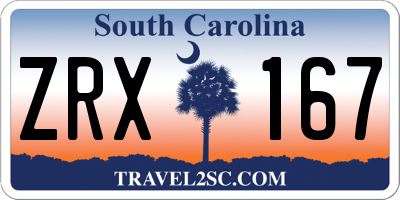 SC license plate ZRX167