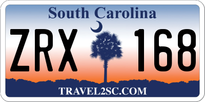 SC license plate ZRX168