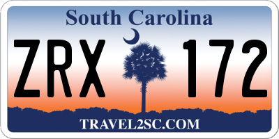 SC license plate ZRX172