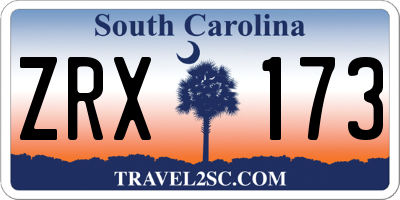 SC license plate ZRX173