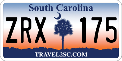SC license plate ZRX175
