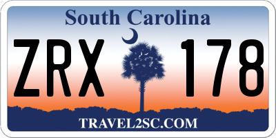 SC license plate ZRX178