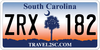 SC license plate ZRX182