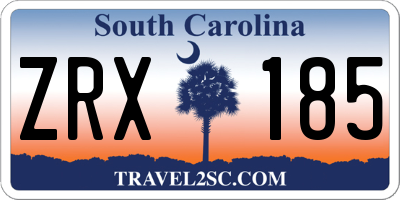 SC license plate ZRX185