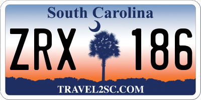 SC license plate ZRX186