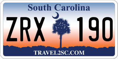 SC license plate ZRX190