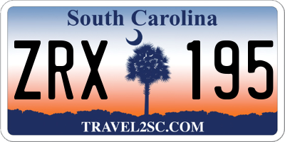 SC license plate ZRX195