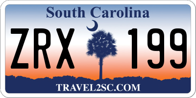 SC license plate ZRX199