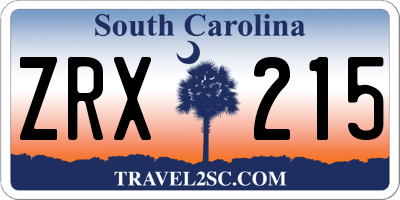 SC license plate ZRX215