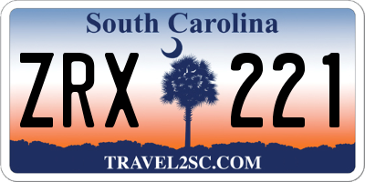 SC license plate ZRX221