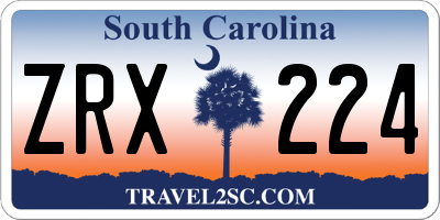 SC license plate ZRX224