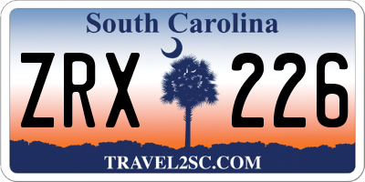SC license plate ZRX226