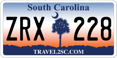 SC license plate ZRX228
