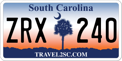 SC license plate ZRX240