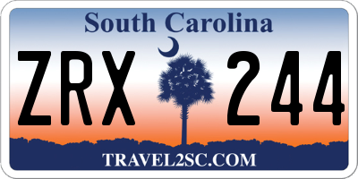 SC license plate ZRX244