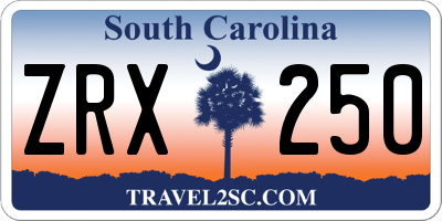 SC license plate ZRX250