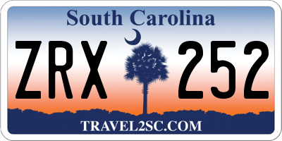 SC license plate ZRX252