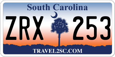 SC license plate ZRX253