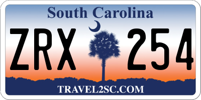 SC license plate ZRX254