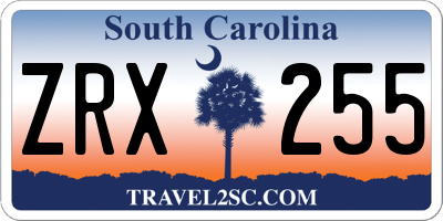 SC license plate ZRX255