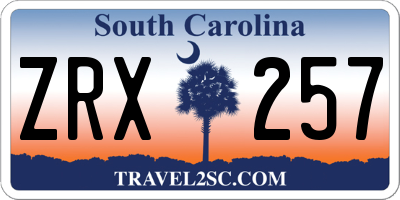 SC license plate ZRX257