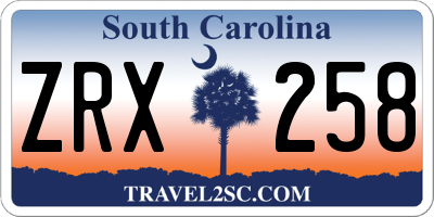 SC license plate ZRX258