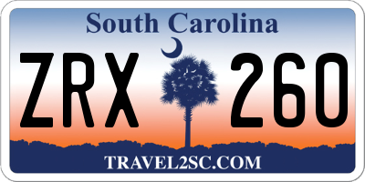 SC license plate ZRX260