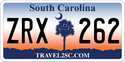 SC license plate ZRX262