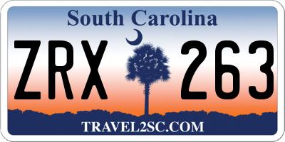 SC license plate ZRX263