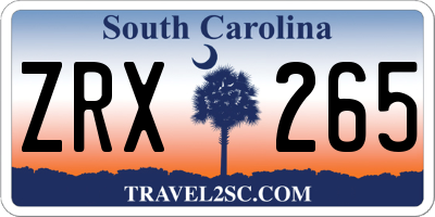 SC license plate ZRX265