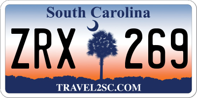 SC license plate ZRX269