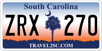 SC license plate ZRX270