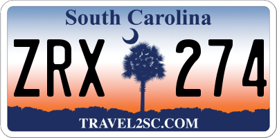 SC license plate ZRX274