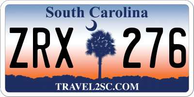 SC license plate ZRX276